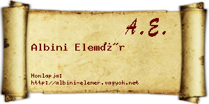 Albini Elemér névjegykártya