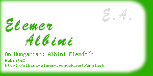 elemer albini business card